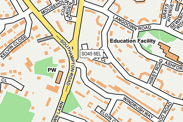 SO45 6EL map - OS OpenMap – Local (Ordnance Survey)