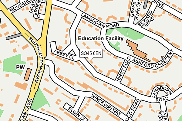 SO45 6EN map - OS OpenMap – Local (Ordnance Survey)
