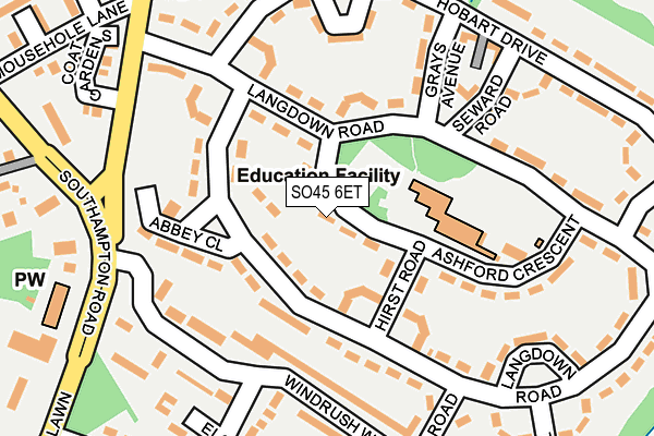 SO45 6ET map - OS OpenMap – Local (Ordnance Survey)