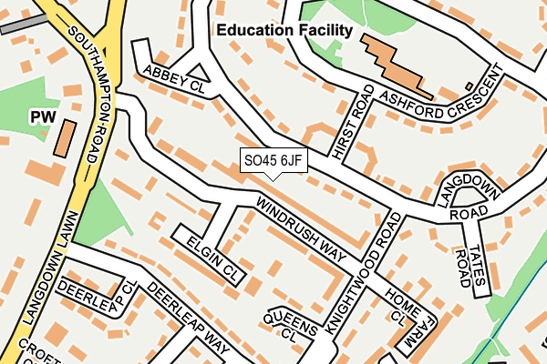 SO45 6JF map - OS OpenMap – Local (Ordnance Survey)