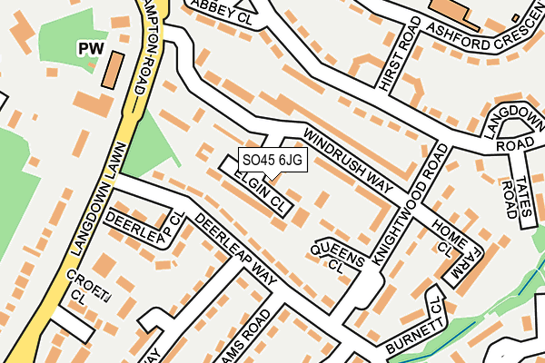SO45 6JG map - OS OpenMap – Local (Ordnance Survey)