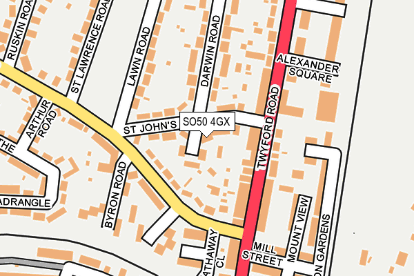 SO50 4GX map - OS OpenMap – Local (Ordnance Survey)