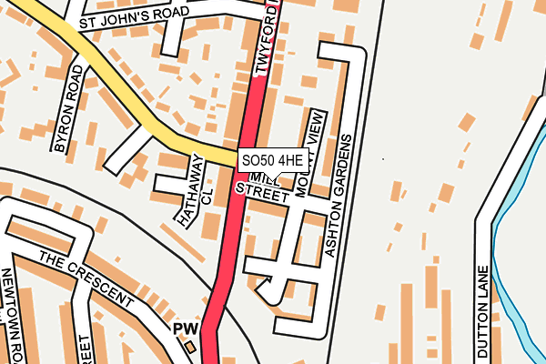 SO50 4HE map - OS OpenMap – Local (Ordnance Survey)