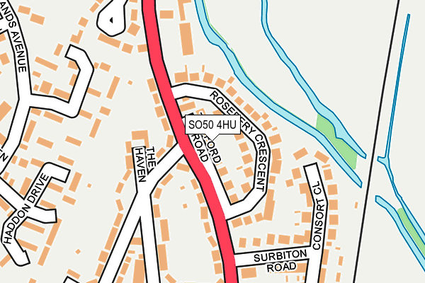 SO50 4HU map - OS OpenMap – Local (Ordnance Survey)