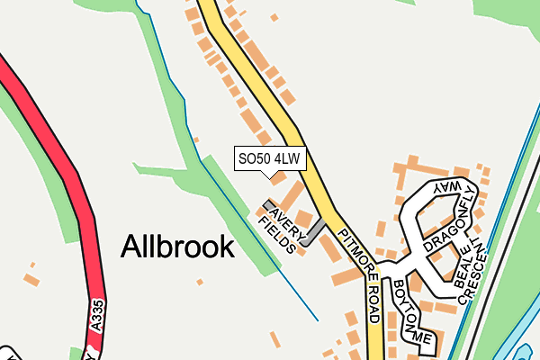 SO50 4LW map - OS OpenMap – Local (Ordnance Survey)