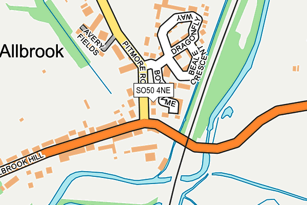SO50 4NE map - OS OpenMap – Local (Ordnance Survey)