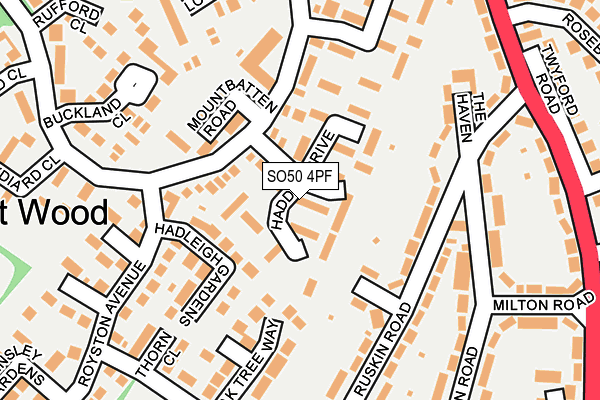 SO50 4PF map - OS OpenMap – Local (Ordnance Survey)