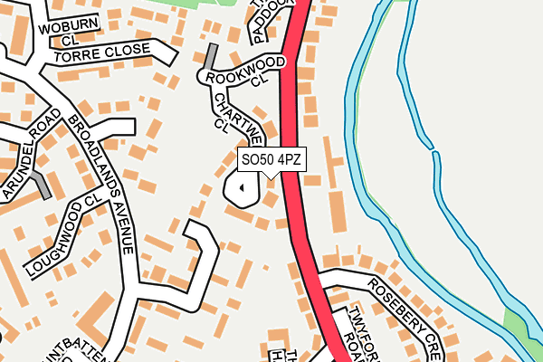 SO50 4PZ map - OS OpenMap – Local (Ordnance Survey)