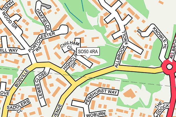 SO50 4RA map - OS OpenMap – Local (Ordnance Survey)