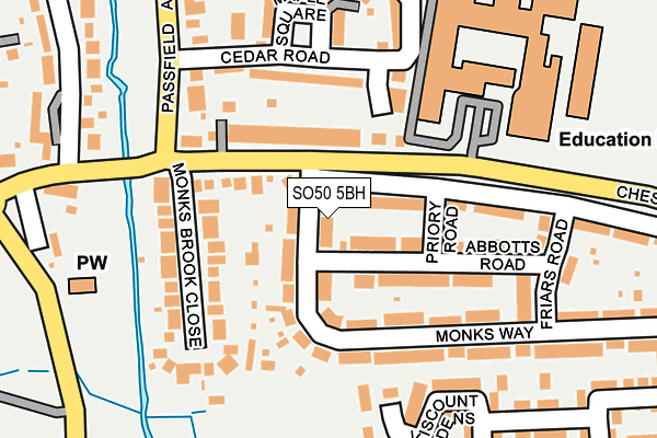 SO50 5BH map - OS OpenMap – Local (Ordnance Survey)