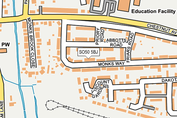 SO50 5BJ map - OS OpenMap – Local (Ordnance Survey)