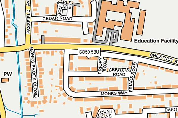 SO50 5BU map - OS OpenMap – Local (Ordnance Survey)