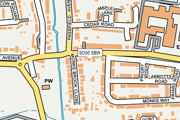 SO50 5BW map - OS OpenMap – Local (Ordnance Survey)