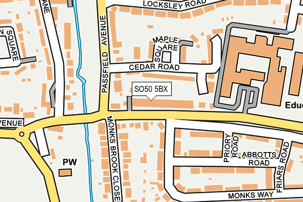 SO50 5BX map - OS OpenMap – Local (Ordnance Survey)