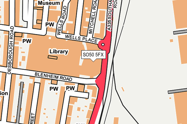 SO50 5FX map - OS OpenMap – Local (Ordnance Survey)