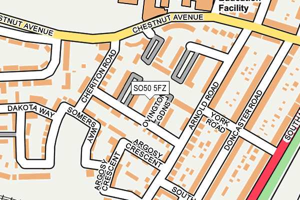 SO50 5FZ map - OS OpenMap – Local (Ordnance Survey)
