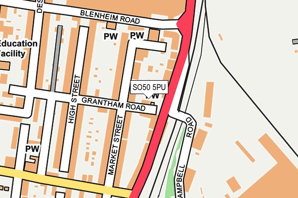 SO50 5PU map - OS OpenMap – Local (Ordnance Survey)