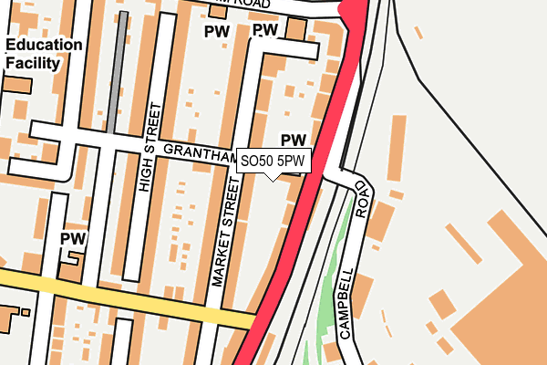 SO50 5PW map - OS OpenMap – Local (Ordnance Survey)