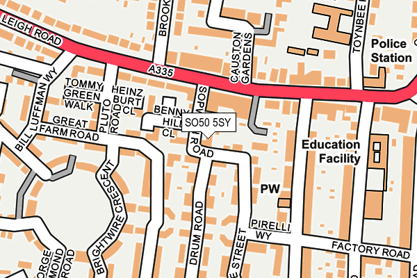 SO50 5SY map - OS OpenMap – Local (Ordnance Survey)