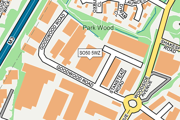 SO50 5WZ map - OS OpenMap – Local (Ordnance Survey)