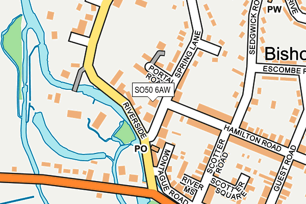 SO50 6AW map - OS OpenMap – Local (Ordnance Survey)