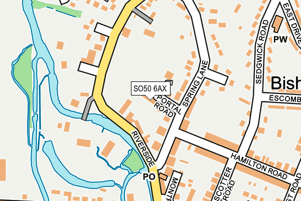 SO50 6AX map - OS OpenMap – Local (Ordnance Survey)