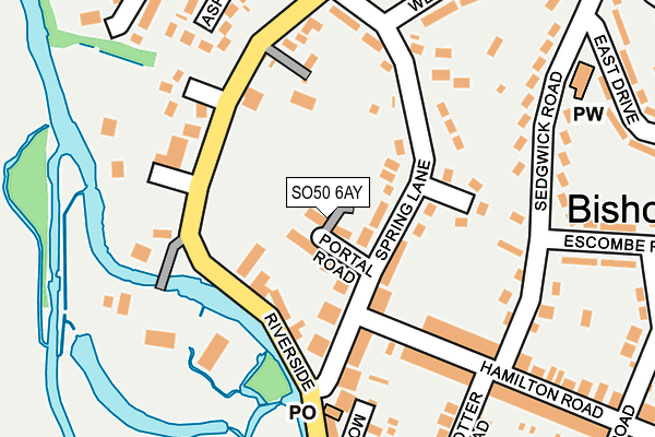 SO50 6AY map - OS OpenMap – Local (Ordnance Survey)