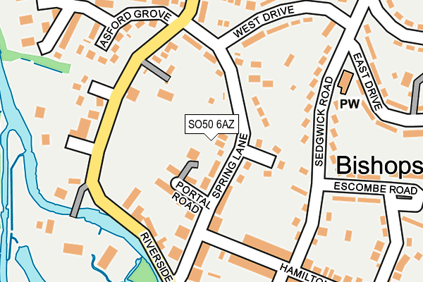 SO50 6AZ map - OS OpenMap – Local (Ordnance Survey)