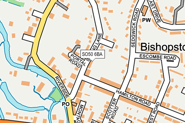SO50 6BA map - OS OpenMap – Local (Ordnance Survey)