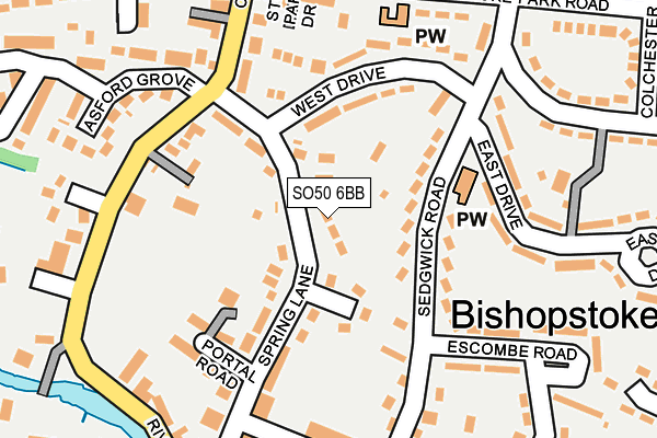 SO50 6BB map - OS OpenMap – Local (Ordnance Survey)