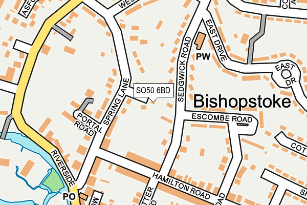 SO50 6BD map - OS OpenMap – Local (Ordnance Survey)