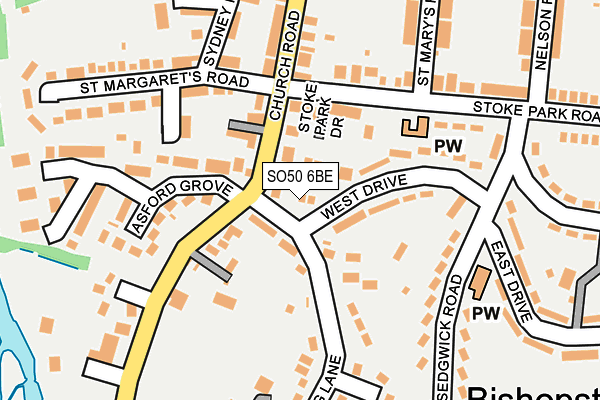 SO50 6BE map - OS OpenMap – Local (Ordnance Survey)