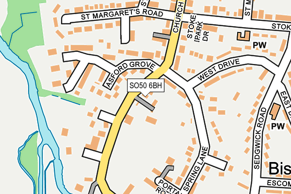 SO50 6BH map - OS OpenMap – Local (Ordnance Survey)