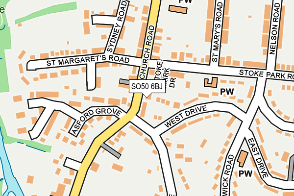 SO50 6BJ map - OS OpenMap – Local (Ordnance Survey)
