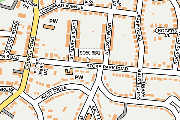 SO50 6BQ map - OS OpenMap – Local (Ordnance Survey)