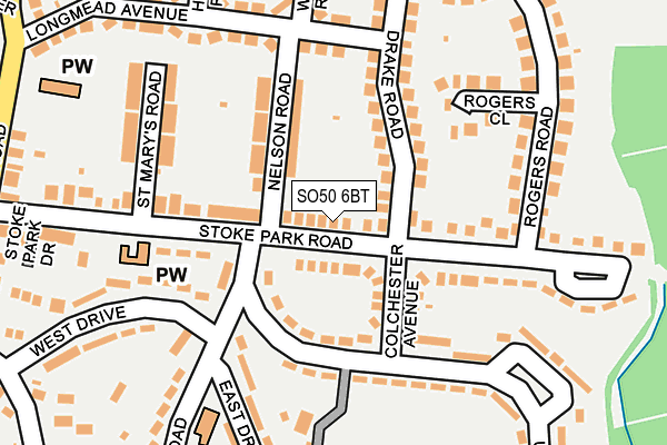 SO50 6BT map - OS OpenMap – Local (Ordnance Survey)