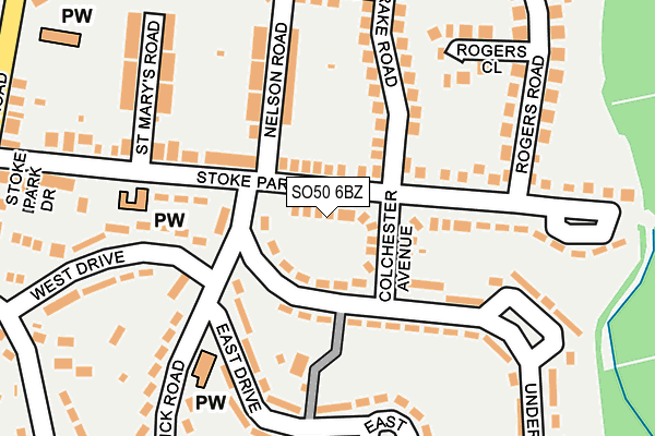 SO50 6BZ map - OS OpenMap – Local (Ordnance Survey)