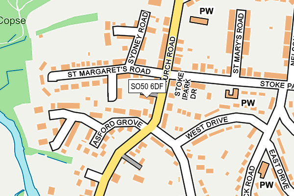 SO50 6DF map - OS OpenMap – Local (Ordnance Survey)