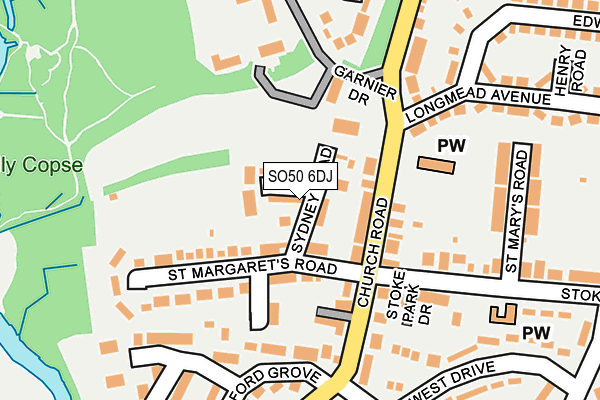 SO50 6DJ map - OS OpenMap – Local (Ordnance Survey)