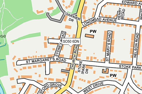SO50 6DN map - OS OpenMap – Local (Ordnance Survey)