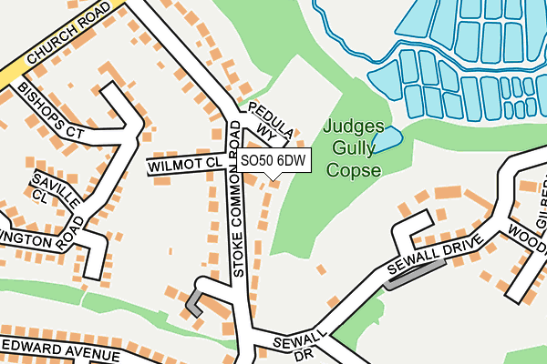 SO50 6DW map - OS OpenMap – Local (Ordnance Survey)