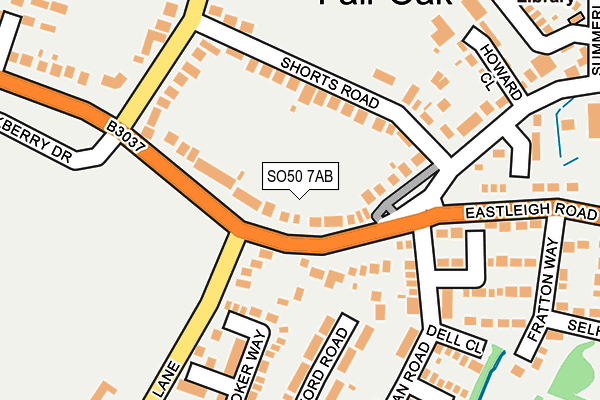 SO50 7AB map - OS OpenMap – Local (Ordnance Survey)
