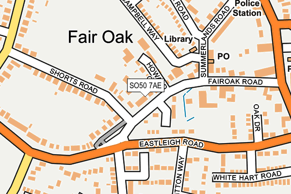 SO50 7AE map - OS OpenMap – Local (Ordnance Survey)