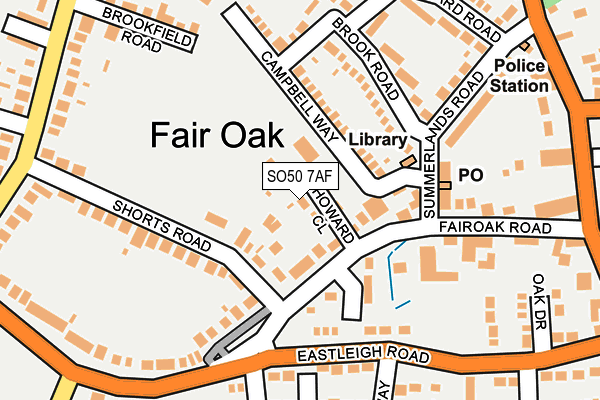 SO50 7AF map - OS OpenMap – Local (Ordnance Survey)