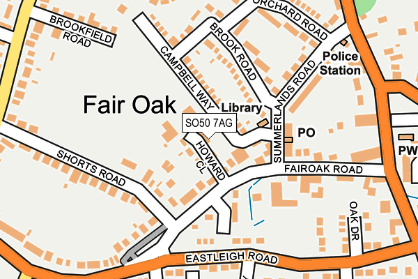 SO50 7AG map - OS OpenMap – Local (Ordnance Survey)