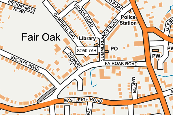 SO50 7AH map - OS OpenMap – Local (Ordnance Survey)