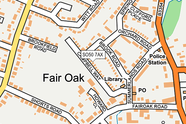 SO50 7AX map - OS OpenMap – Local (Ordnance Survey)