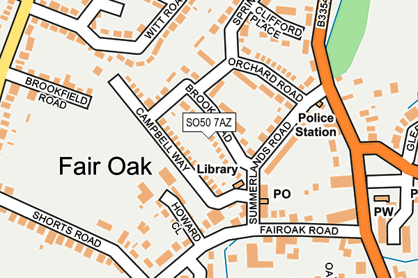 SO50 7AZ map - OS OpenMap – Local (Ordnance Survey)