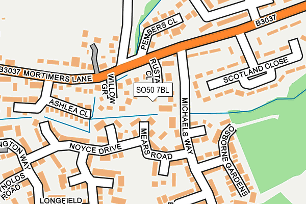 SO50 7BL map - OS OpenMap – Local (Ordnance Survey)