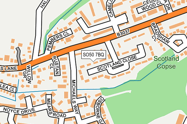 SO50 7BQ map - OS OpenMap – Local (Ordnance Survey)